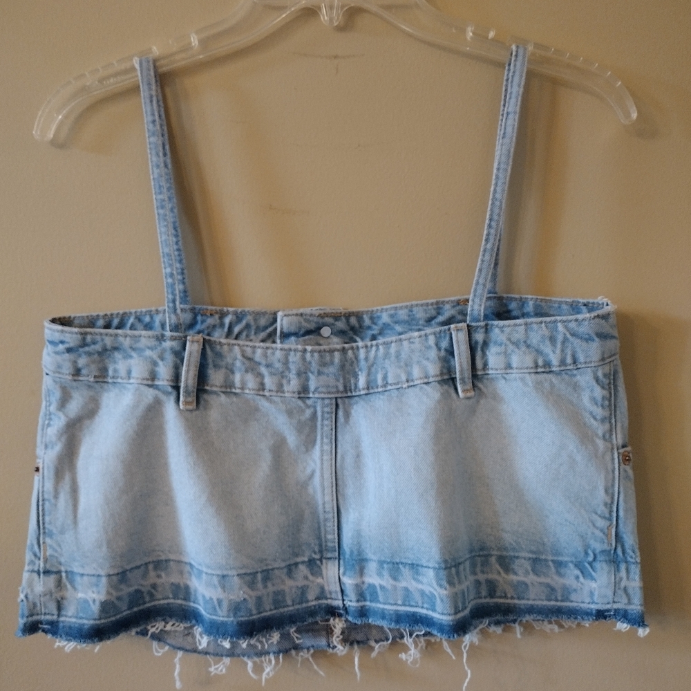 NWT Zara Denim Crop Cami Top Size Small - Picture 5 of 8